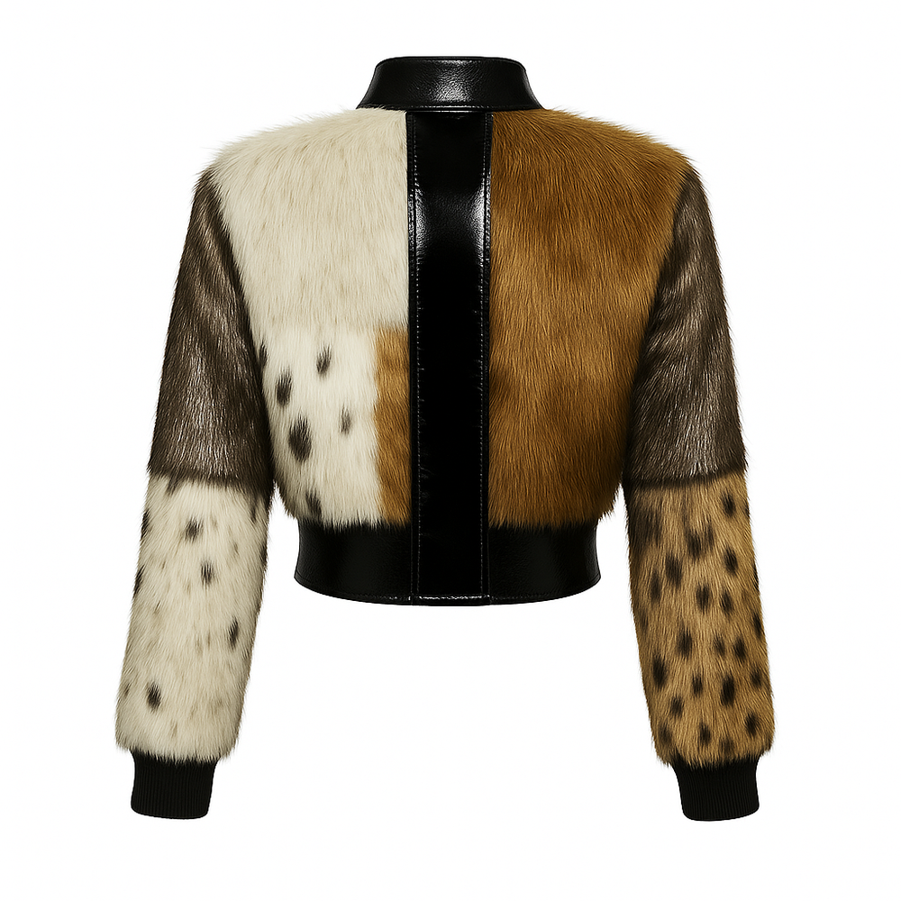 Starlin Cavalin Exclusive Jacket – Limited Edition | Faux Fur Patchwork & Vegan Leather Women's Jacket
