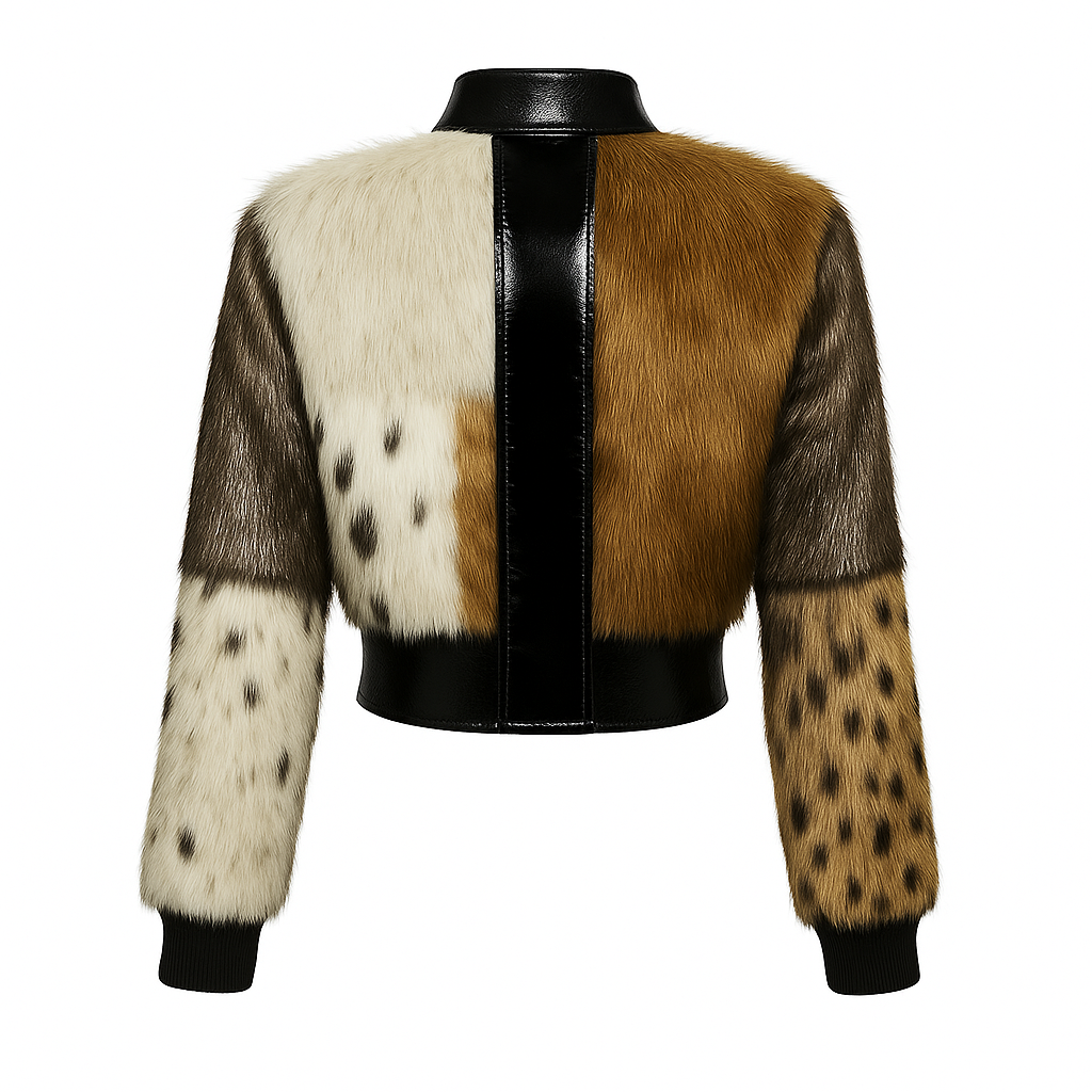 Starlin Cavalin Exclusive Jacket – Limited Edition | Faux Fur Patchwork & Vegan Leather Women's Jacket
