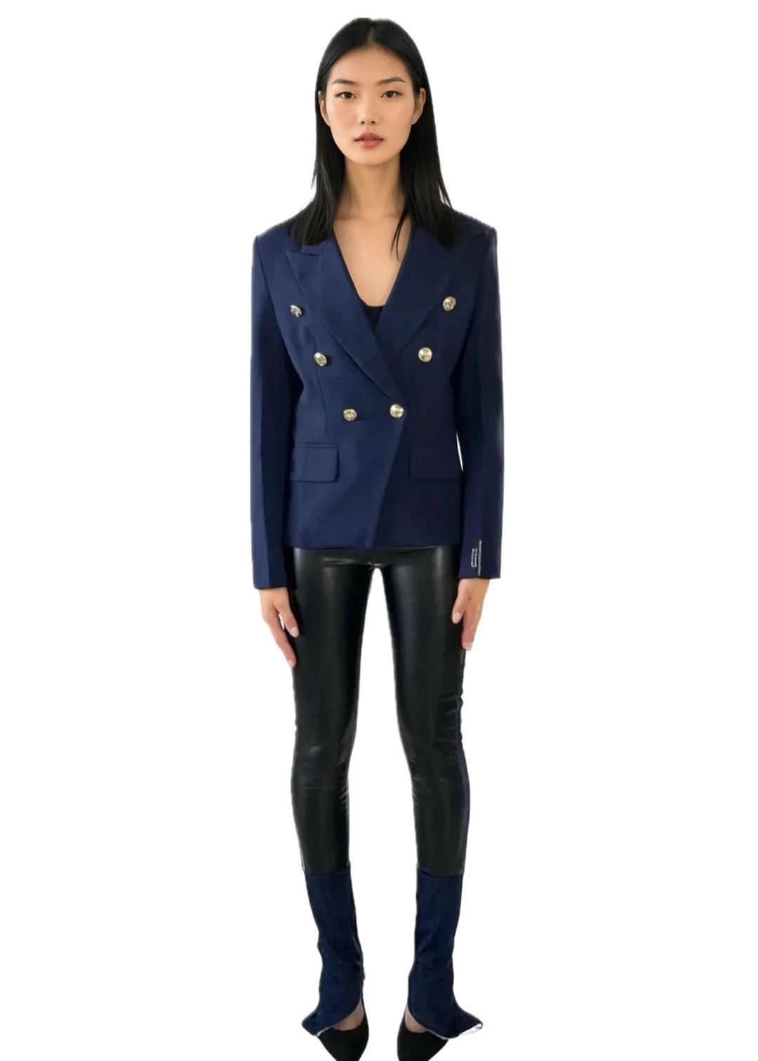 Women's Navy Blue Blazer | Double Breasted Blazer | Starlin Cavalin