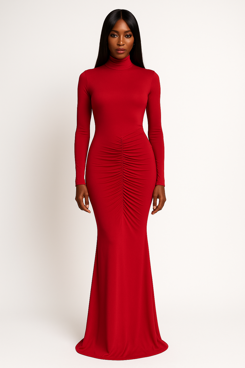 Scarlet Muse Red Evening Gown | Full-Length Bodycon Dress | Starlin Cavalin