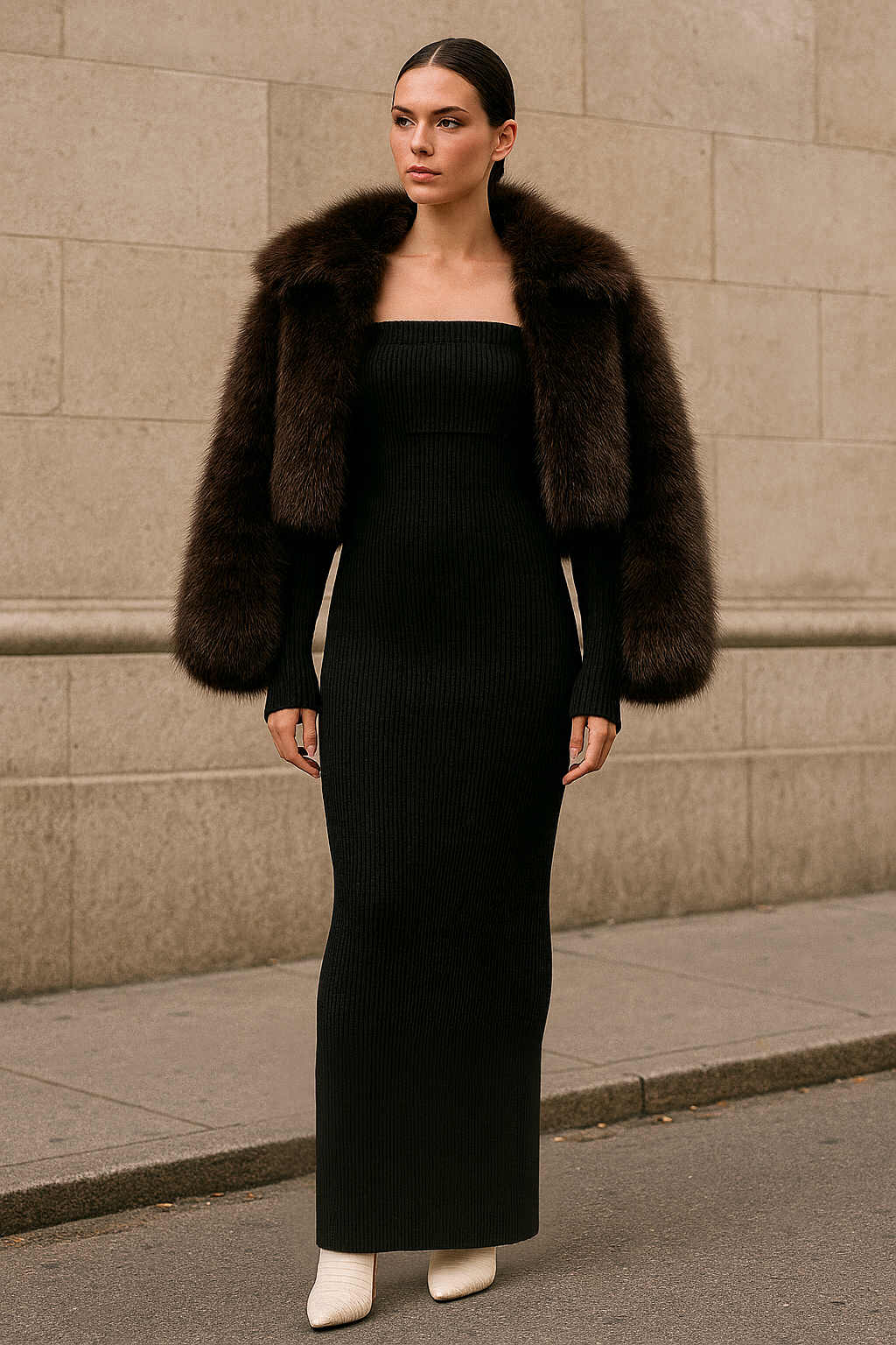 Chocolate Brown Faux Fur Coat | Women’s Luxury Outerwear | Starlin Cavalin