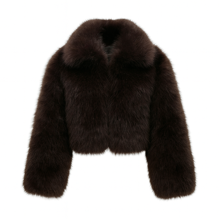 Chocolate Brown Faux Fur Coat | Women’s Luxury Outerwear | Starlin Cavalin