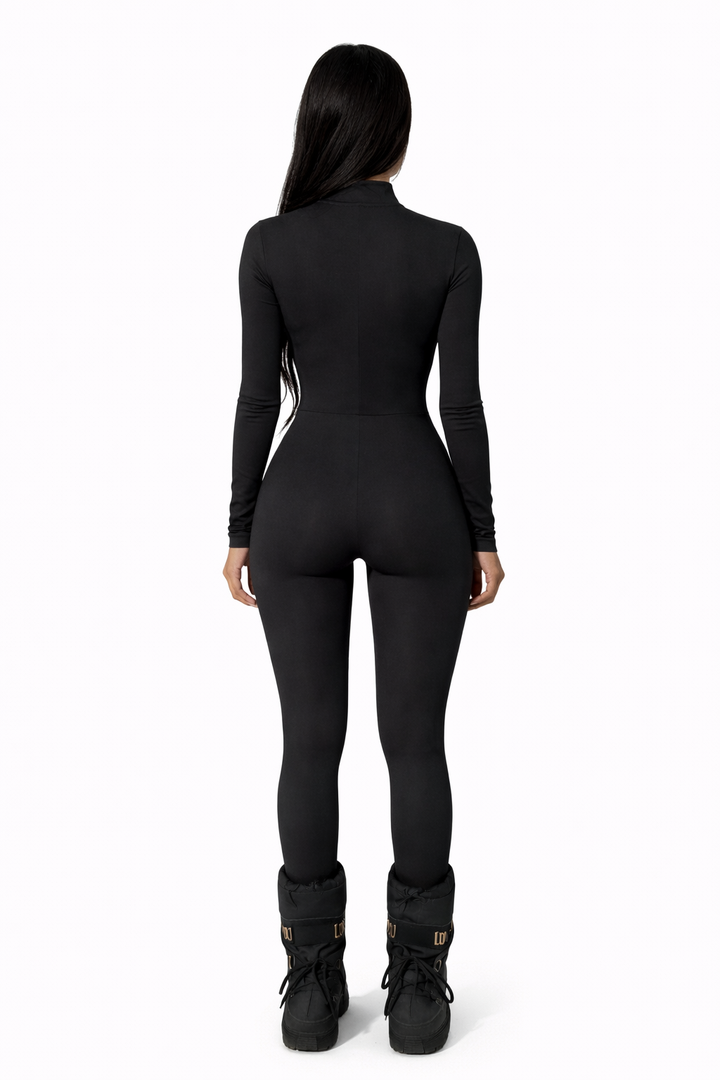 Starlin Cavalin Sculpt Zip Jumpsuit Back View Black | Ankle-Length Sculpting Jumpsuit | Starlin Cavalin