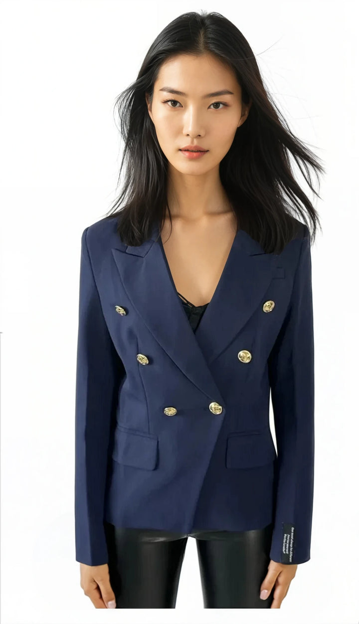 Women's Navy Blue Blazer | Double Breasted Blazer | Starlin Cavalin