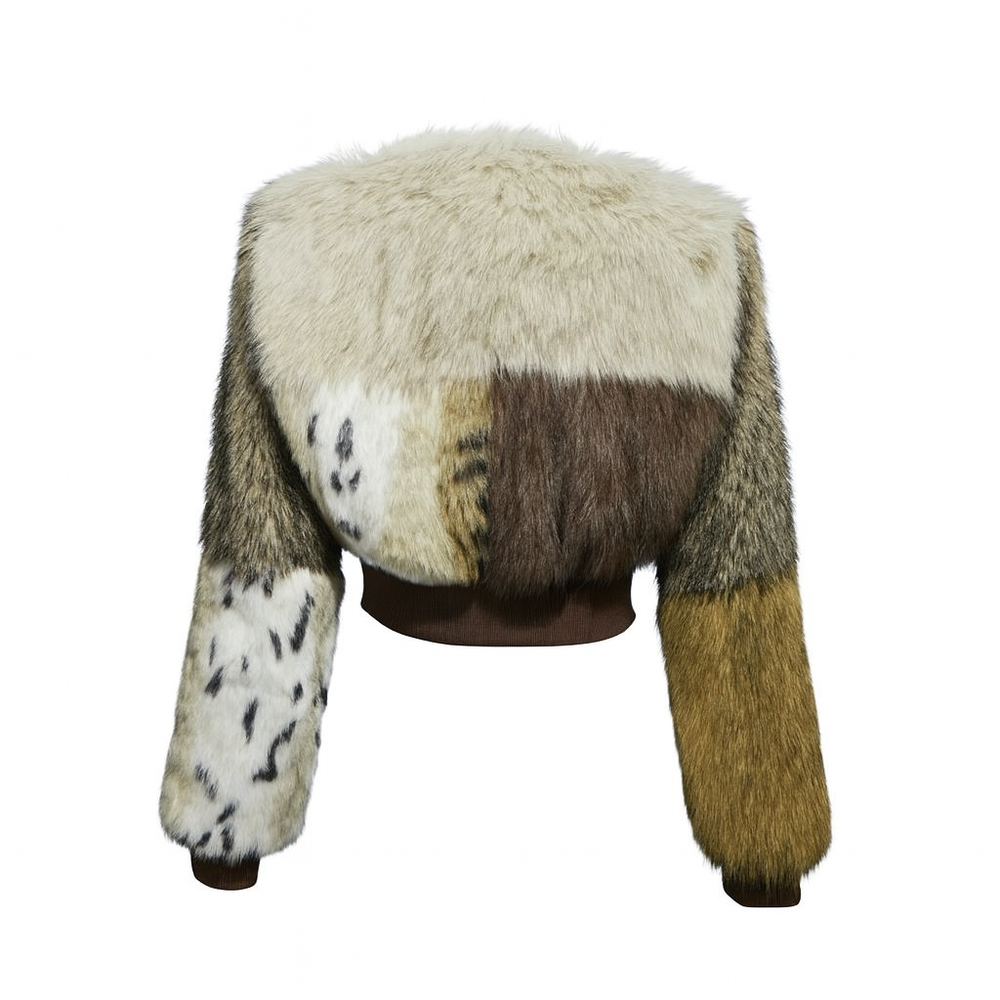 Starlin Cavalin Untamed – Limited Edition | Women’s Jacket in Faux Fur Patchwork & Vegan Leather
