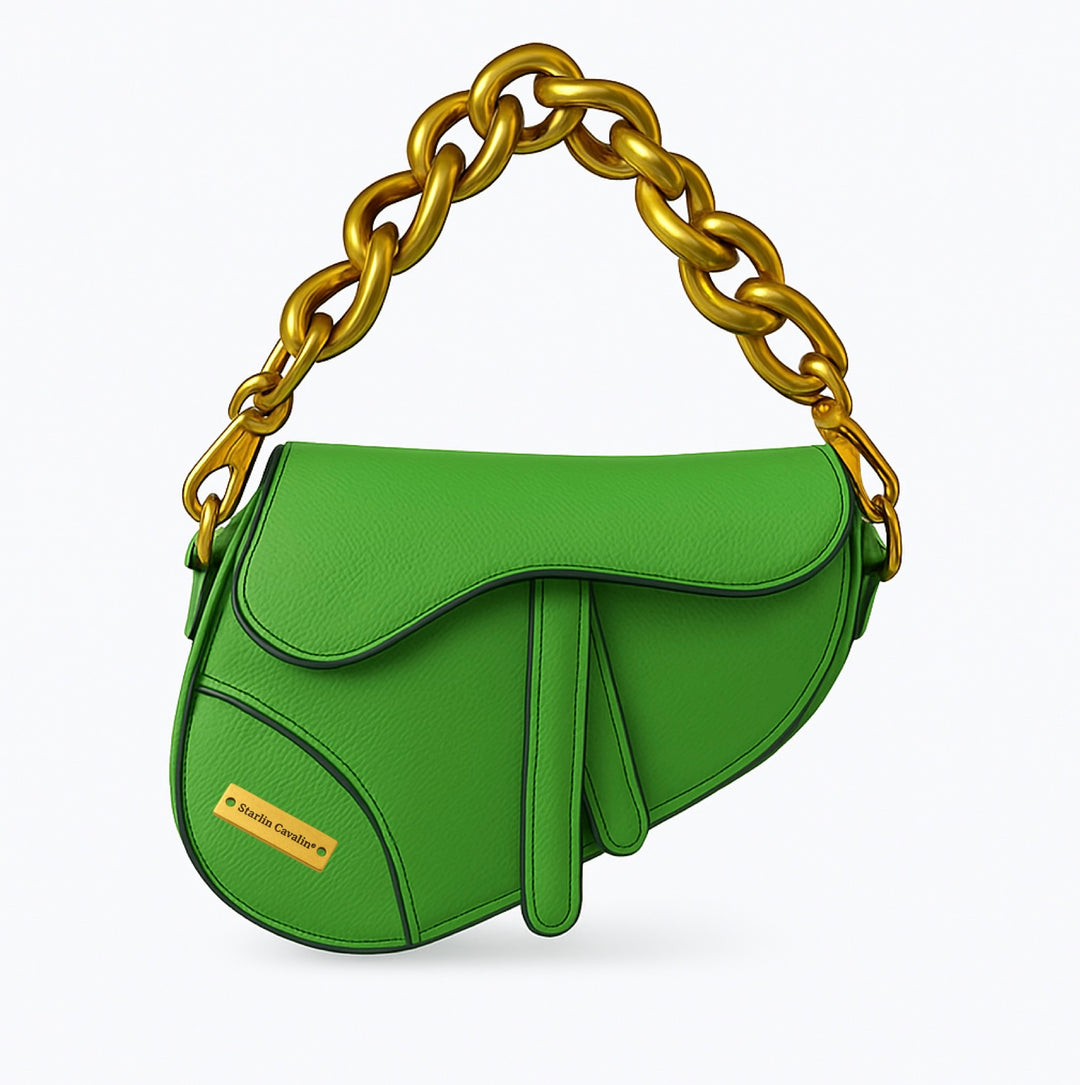 SC Signature Green | Luxe Mini Saddle Bag | Gold hardware | Starlin Cavalin®