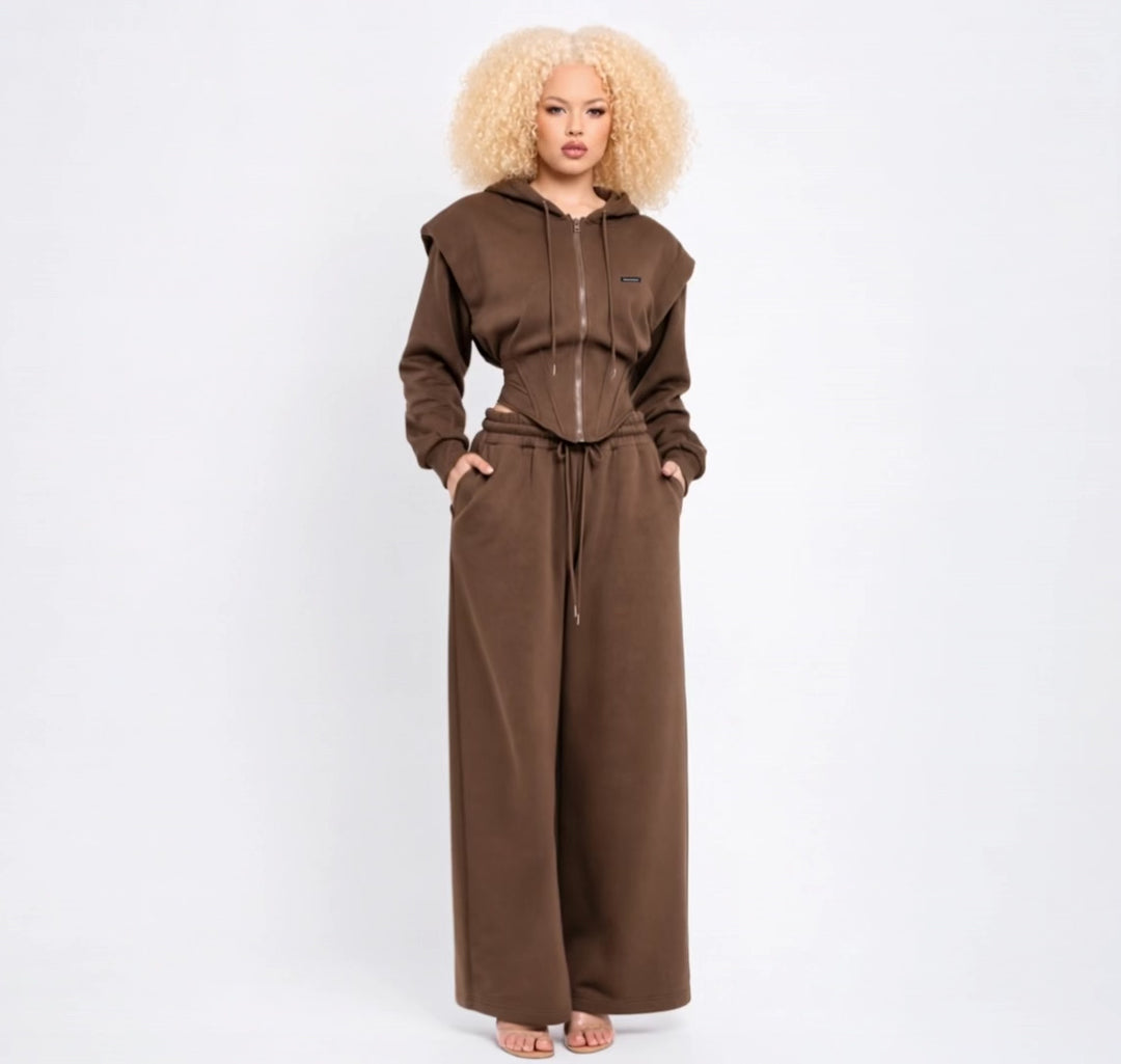 Starlin Cavalin Mocha Corset Hoodie Set