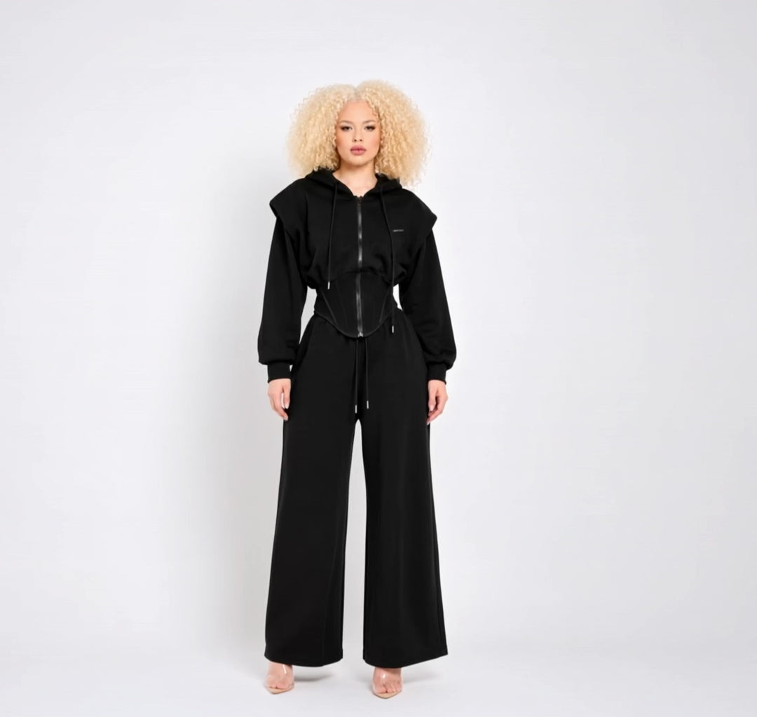 Starlin Cavalin Black Corset Hoodie Set